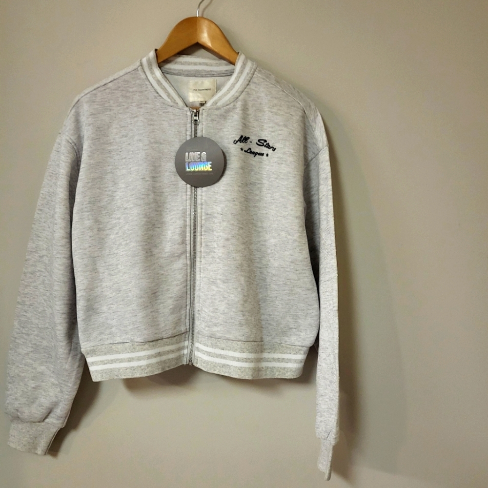 Juniors Oversized Zipper Crop Hoodie Size - Large